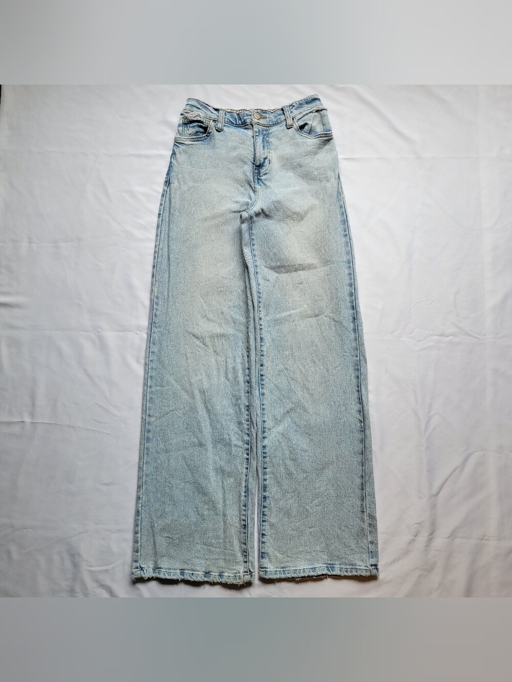 BCBGeneration Distressed Baggy Wide Leg Jeans Juniors 1/25 With Elastic Waist